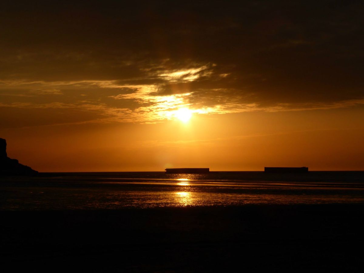 Sunset over Mulberry, Arromanches Les Bains, Normandy