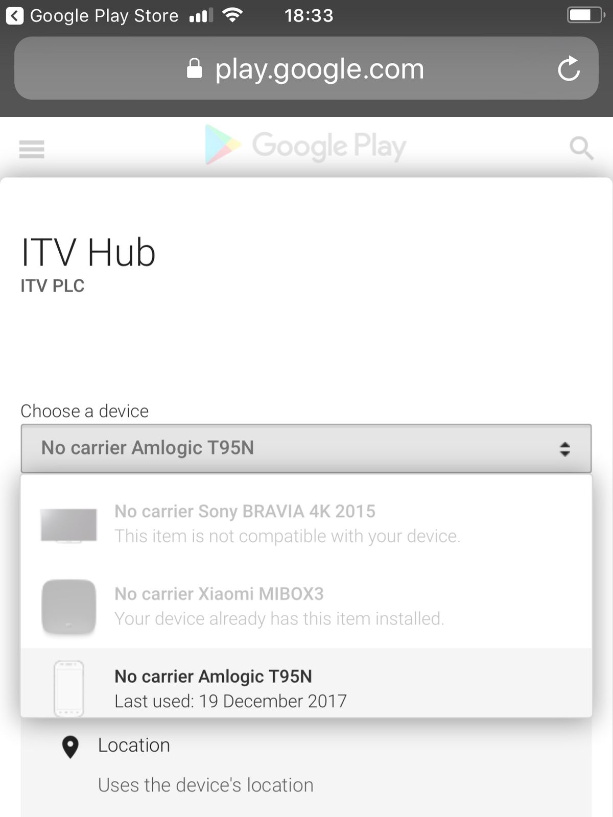 Sony TV not compatible, MiBox already installed