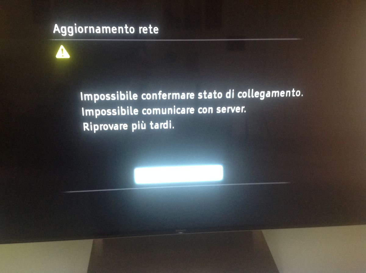 questo è l'errore che nn mi consente l'aggiornamento del firmware al lettore x700. Qualcuno può aiutarmi? Grazie